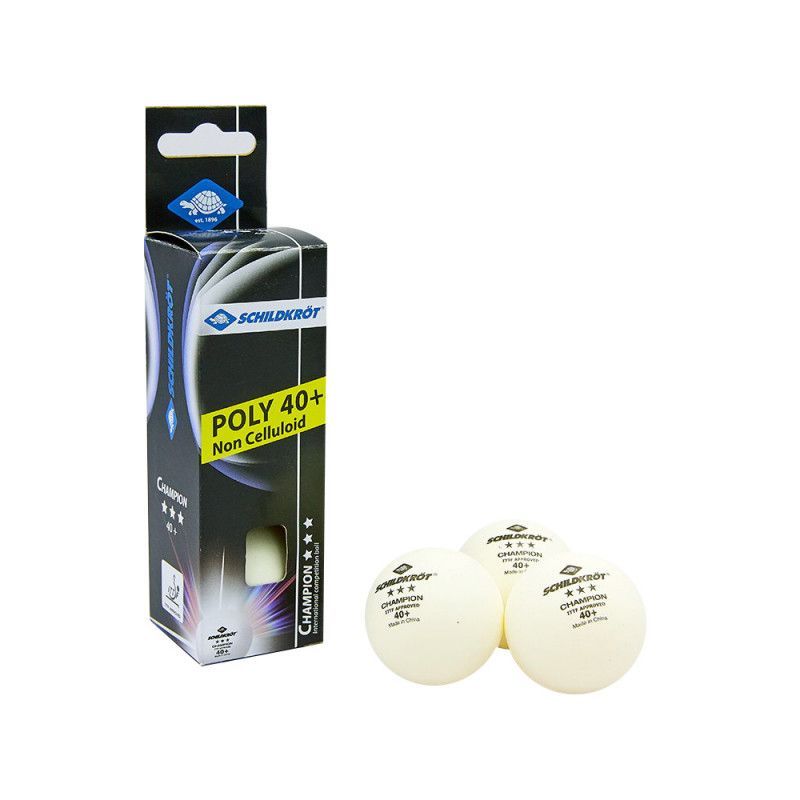 Set 3 mingi tenis de masa Donic-Schildkrot - Champion ITTF, poly 40+ - 608540 - 1