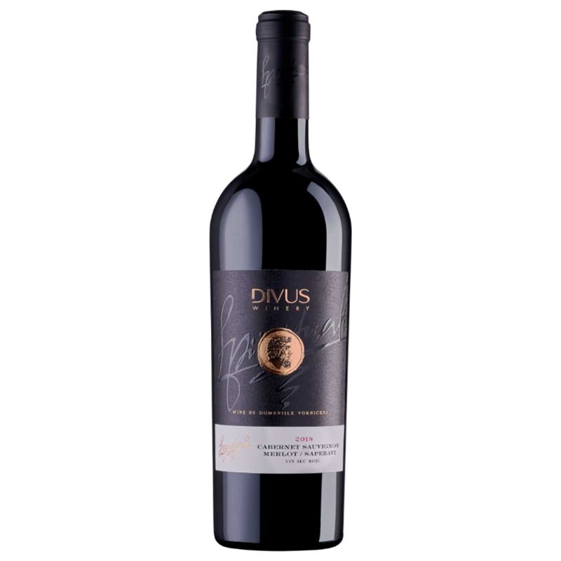 Divus Cabernet Sauvignon, Merlot, Saperavi (Cupaj) vin rosu sec 0,75 litri, 14,5% alcool, recolta 2018 - 1