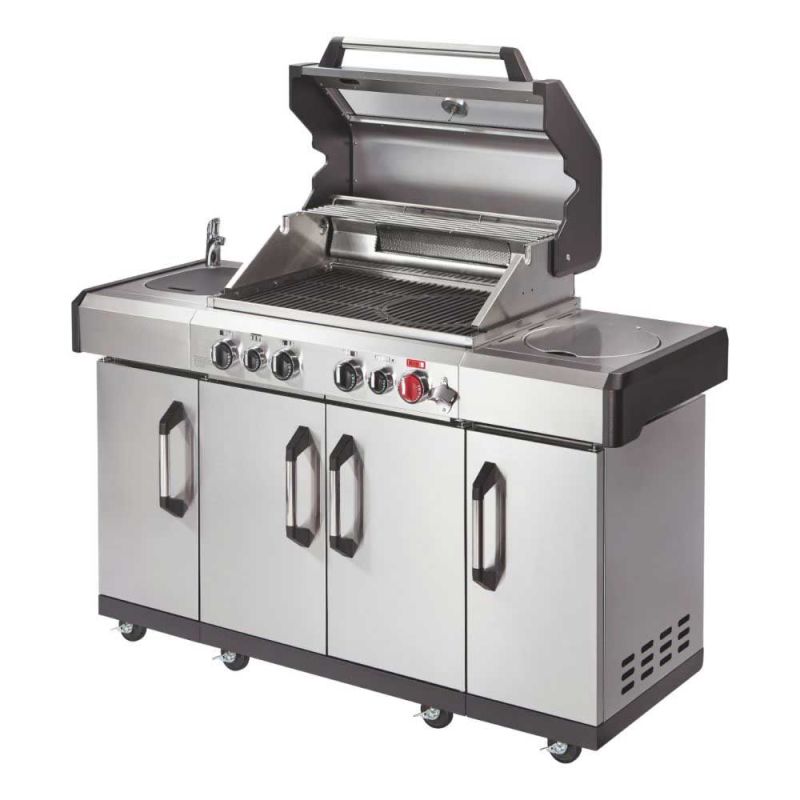 Bucatarie pe gaz, 4 arzatoare inox, arzator infrarosu, grile fonta, Enders Kansas II Pro 4 SIK Profi Turbo 871433 - 1 Bucatarie pe gaz, 4 arzatoare inox, arzator infrarosu, grile fonta, Enders Kansas II Pro 4 SIK Profi Turbo 871433 - 1