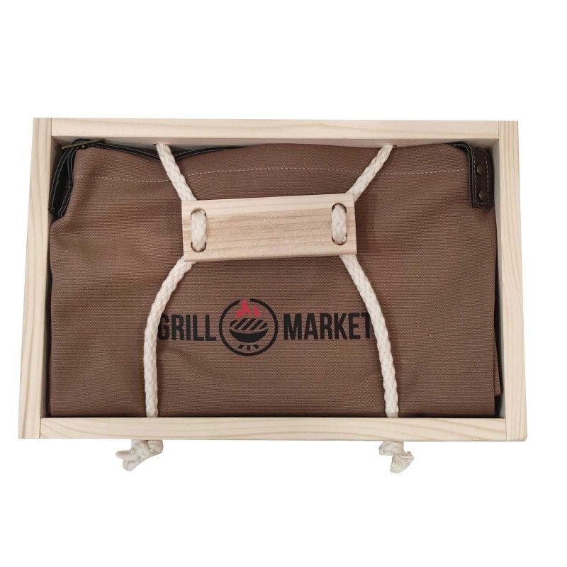 Set sort pentru gratar 77x68 cm din material textil premium in cutie de lemn tip cadou Grill Market - 3