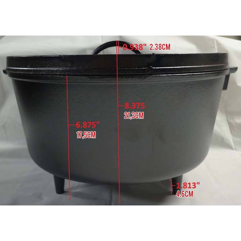 Ceaun din fonta cu capac - cuptor olandez Lodge 30,2 cm 7,6 litri L-12DCO3 - 11