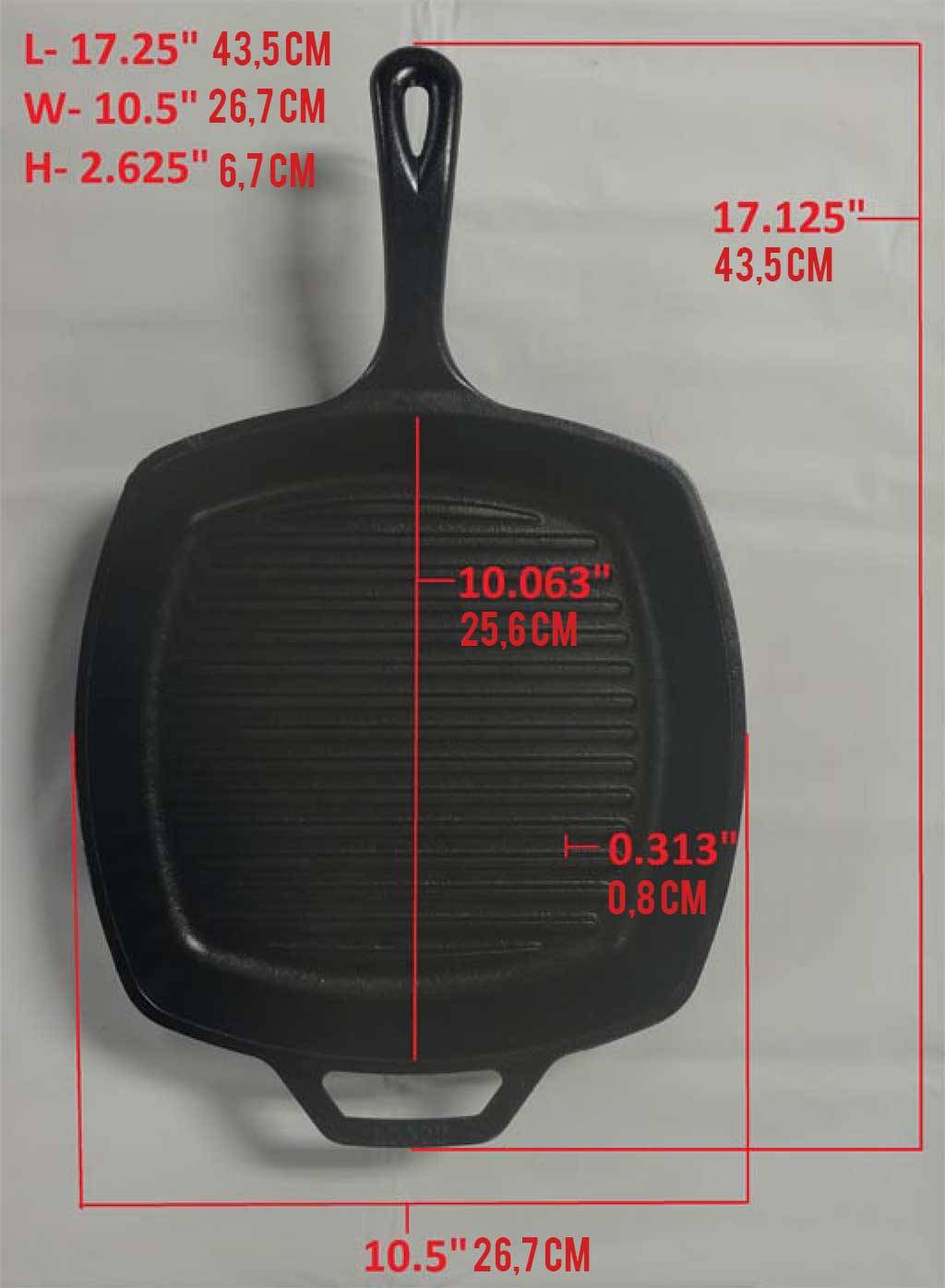 Tigaie Grill Adanca Patrata Din Fonta Cu Maner Lodge 26 7 Cm L 8sgp3