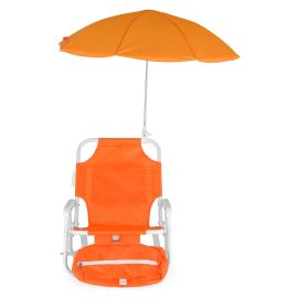 Scaun cu parasolar si geanta frigorifica KIDS BEACH L.37 l.28 H.46 portocaliu - 1