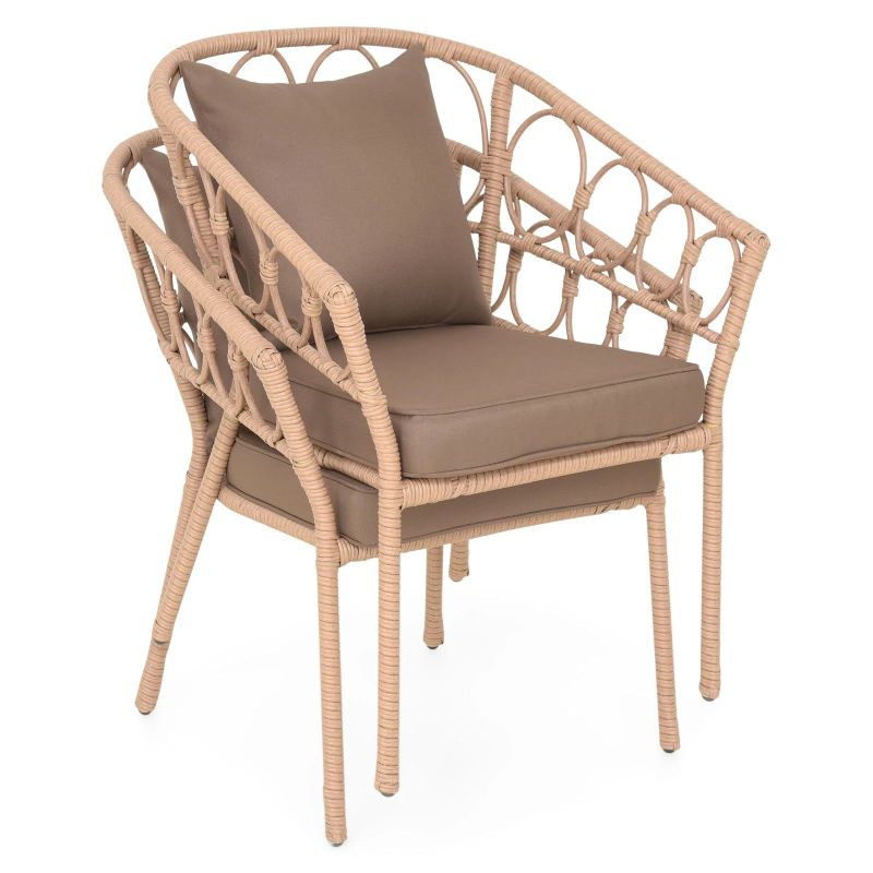 Scaun suprapozabil RIO L.68 l.65 H.84 natur/maro - 6