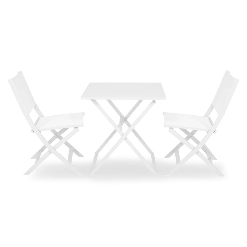 Set 2 scaune si masa pliabile BREEZE L.70 l.70 H.75 alb - 1