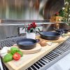 Tava rotunda din fonta cu suport de lemn pentru servire 15 cm 0,5 litri ALL GRILL 9703 - 5
