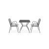 Set 2 scaune spatar mediu si masa patrata BERLIN L.70 l.70 H.72 negru/gri - 1