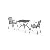Set 2 scaune spatar mediu si masa patrata BERLIN L.70 l.70 H.72 negru/gri - 2