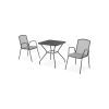 Set 2 scaune spatar mediu si masa patrata BERLIN L.70 l.70 H.72 negru/gri - 3