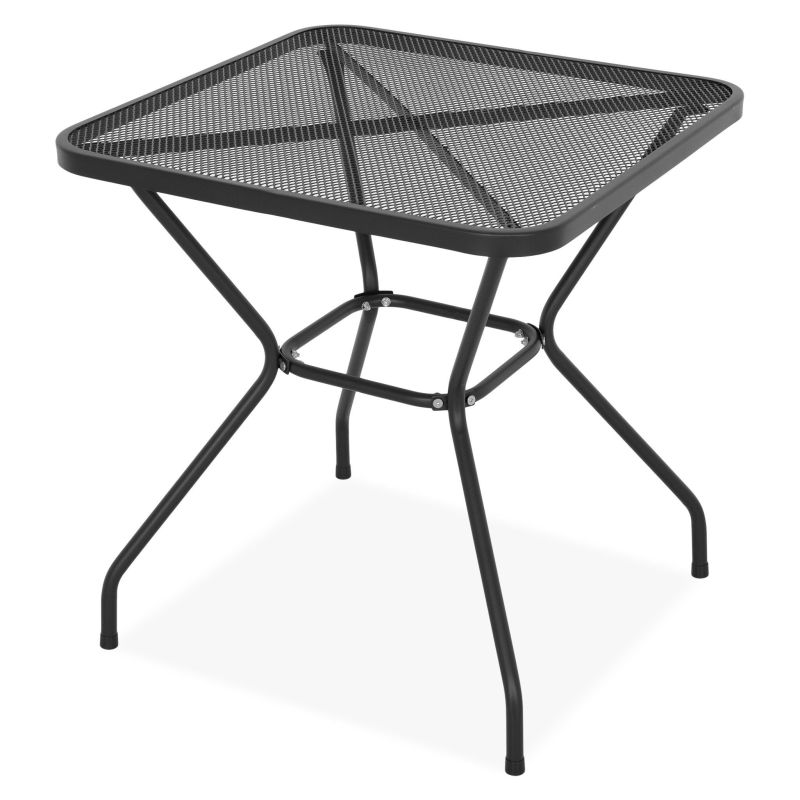 Set 2 scaune spatar mediu si masa patrata BERLIN L.70 l.70 H.72 negru/gri - 5