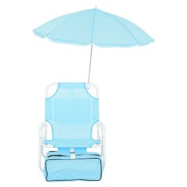 Scaun cu parasolar si geanta frigorifica KIDS BEACH L.37 l.28 H.45 albastru - 1
