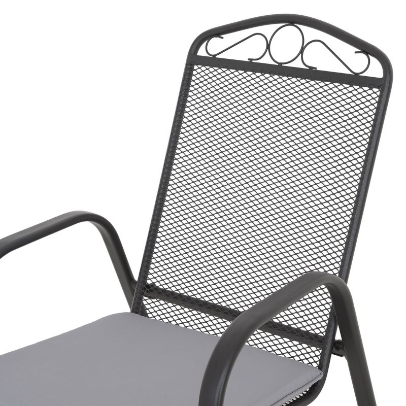 Scaun suprapozabil cu spatar inalt BERLIN L.56.5 l.44.5 H.97 negru/gri - 5