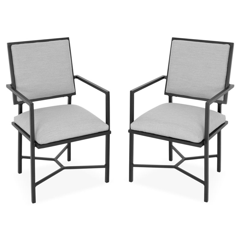 Set 2 scaune EVIE L.59 l.50 H.90 negru/gri - 1
