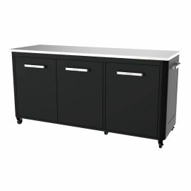 Modul bucatarie de exterior cu 3 usi, spatii depozitare si blat de lucru din inox Cozze negru 180 x 60 x 90 cm RES02-90528 - 1