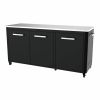 Modul bucatarie de exterior cu 3 usi, spatii depozitare si blat de lucru din inox Cozze negru 180 x 60 x 90 cm 90528 - 1