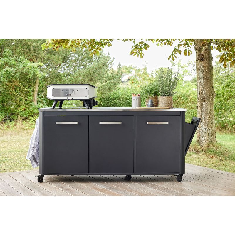 Modul bucatarie de exterior cu 3 usi, spatii depozitare si blat de lucru din inox Cozze negru 180 x 60 x 90 cm 90528 - 20