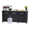 Modul bucatarie de exterior cu 3 usi, spatii depozitare si blat de lucru din inox Cozze negru 180 x 60 x 90 cm 90528 - 15