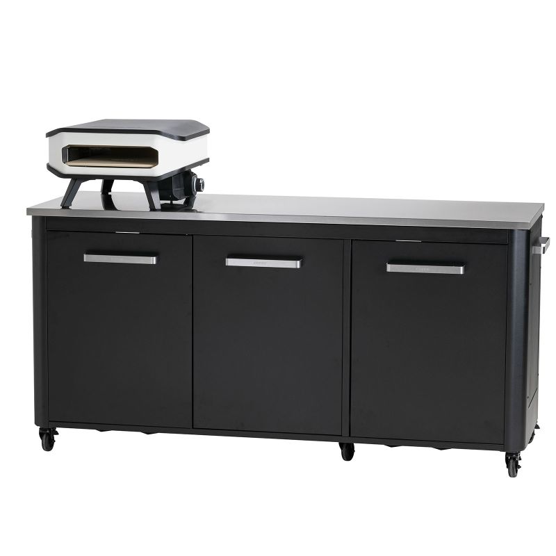 Modul bucatarie de exterior cu 3 usi, spatii depozitare si blat de lucru din inox Cozze negru 180 x 60 x 90 cm 90528 - 16