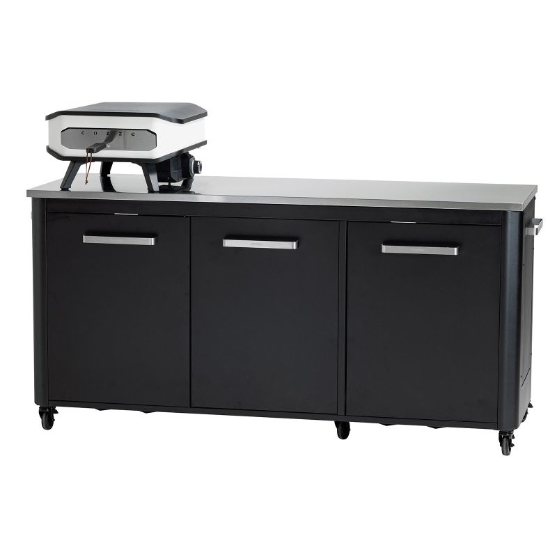 Modul bucatarie de exterior cu 3 usi, spatii depozitare si blat de lucru din inox Cozze negru 180 x 60 x 90 cm 90528 - 17