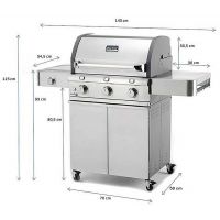 Gratar pe gaz din otel inoxidabil non-magnetic Char-Broil Titan T-5000, 3 arzatoare din inox, TRU-Infrared - 4