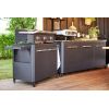 Modul bucatarie de exterior cu 3 usi, spatii depozitare si blat de lucru din inox Cozze negru 180 x 60 x 90 cm 90528 - 21