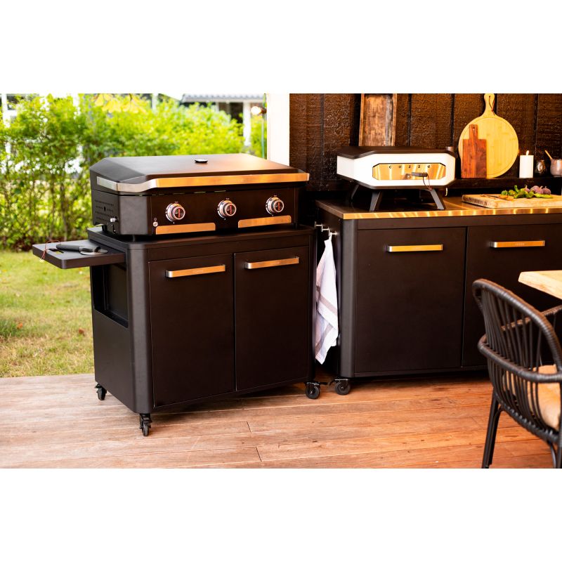 Modul bucatarie de exterior cu 3 usi, spatii depozitare si blat de lucru din inox Cozze negru 180 x 60 x 90 cm 90528 - 22