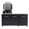 Modul bucatarie de exterior cu 3 usi, spatii depozitare si blat de lucru din inox Cozze negru 180 x 60 x 90 cm 90528 - 18