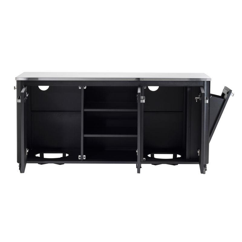 Modul bucatarie de exterior cu 3 usi, spatii depozitare si blat de lucru din inox Cozze negru 180 x 60 x 90 cm 90528 - 3