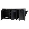 Modul bucatarie de exterior cu 3 usi, spatii depozitare si blat de lucru din inox Cozze negru 180 x 60 x 90 cm 90528 - 2