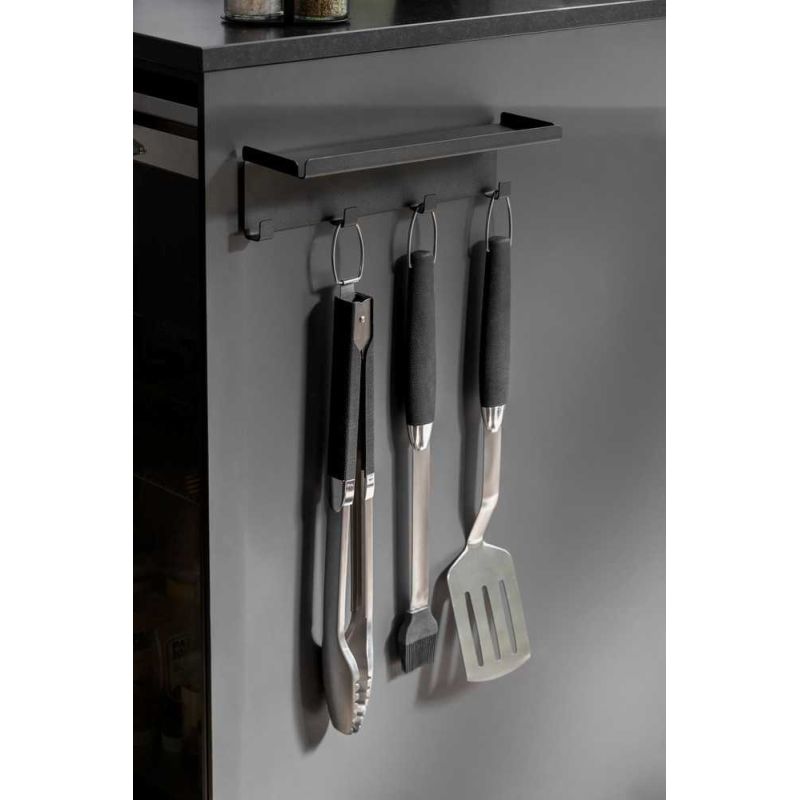 Sina magnetica cu carlige si suport Ima Wenko Black Outdoor Kitchen 30 x 6,5 x 9 cm negru 55067100 - 8