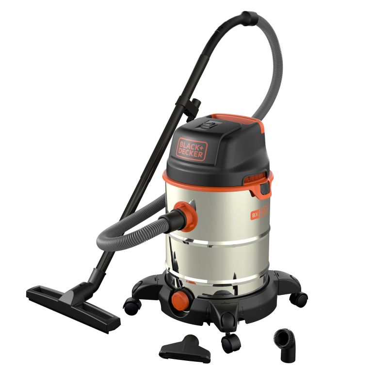 Aspirator umed/uscat Black+Decker 1600W 30L cuva inox - BXVC30XDE - 1 Aspirator umed/uscat Black+Decker 1600W 30L cuva inox - BXVC30XDE - 1
