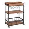 Mini bar rustic cu 3 rafturi, 80x89,5x40 cm, metal si MDF, Wenko 54125100 - 1