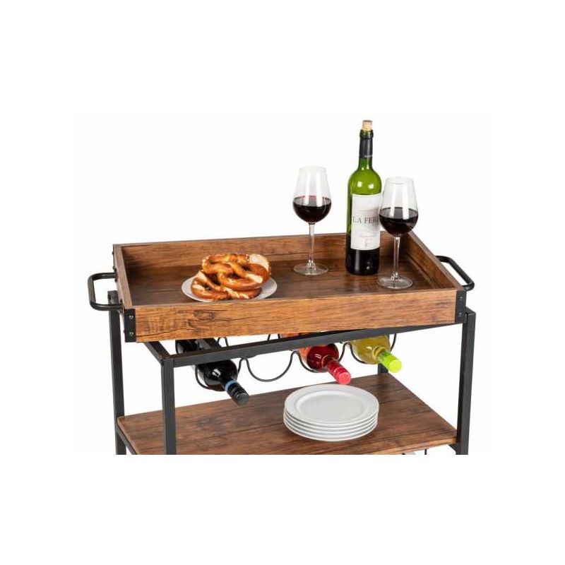 Mini bar rustic cu 3 rafturi, 80x89,5x40 cm, metal si MDF, Wenko 54125100 - 3