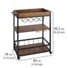 Mini bar rustic cu 3 rafturi, 80x89,5x40 cm, metal si MDF, Wenko 54125100 - 2