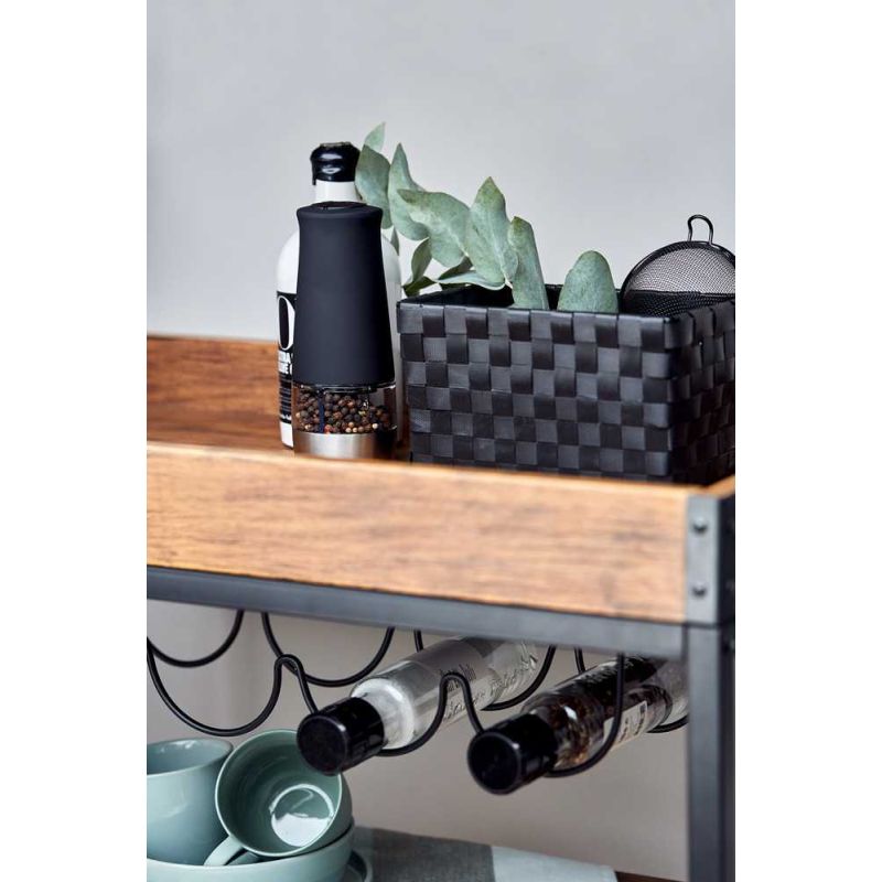 Mini bar rustic cu 3 rafturi, 80x89,5x40 cm, metal si MDF, Wenko 54125100 - 5