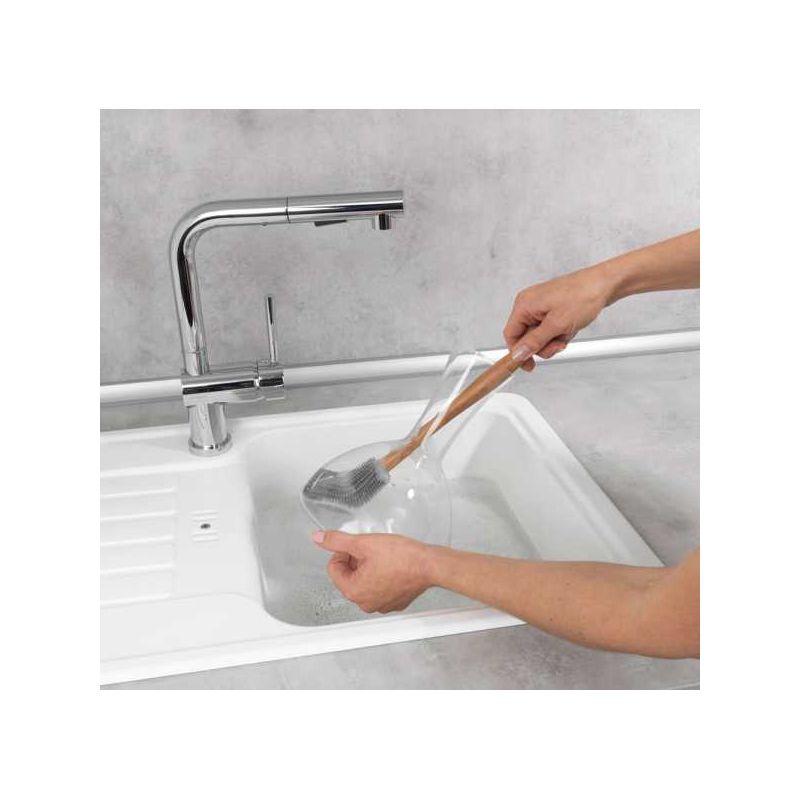 Perie pentru vase, din silicon, gri, 4,5x30 cm, Wenko Hollie 54762100 - 1