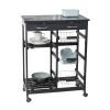 Mini bar, polite si sertare, negru, MDF, 67 x 86,5 x 35 cm Wenko Bon Appetit 54128100 - 1