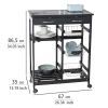 Mini bar, polite si sertare, negru, MDF, 67 x 86,5 x 35 cm Wenko Bon Appetit 54128100 - 2