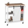 Mini bar alb cu 3 rafturi si usa, MDF si lemn, 80 x 88,5 x 40 cm, Wenko Country House 54130100 - 1