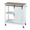 Mini bar alb cu 3 rafturi si usa, MDF si lemn, 80 x 88,5 x 40 cm, Wenko Country House 54130100 - 2