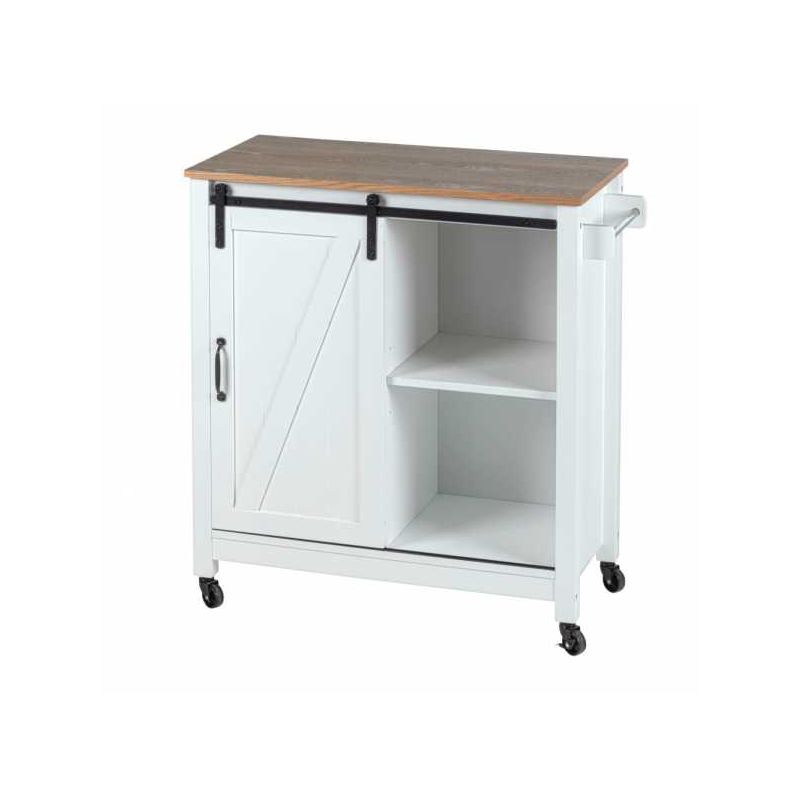 Mini bar alb cu 3 rafturi si usa, MDF si lemn, 80 x 88,5 x 40 cm, Wenko Country House 54130100 - 3