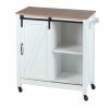 Mini bar alb cu 3 rafturi si usa, MDF si lemn, 80 x 88,5 x 40 cm, Wenko Country House 54130100 - 3