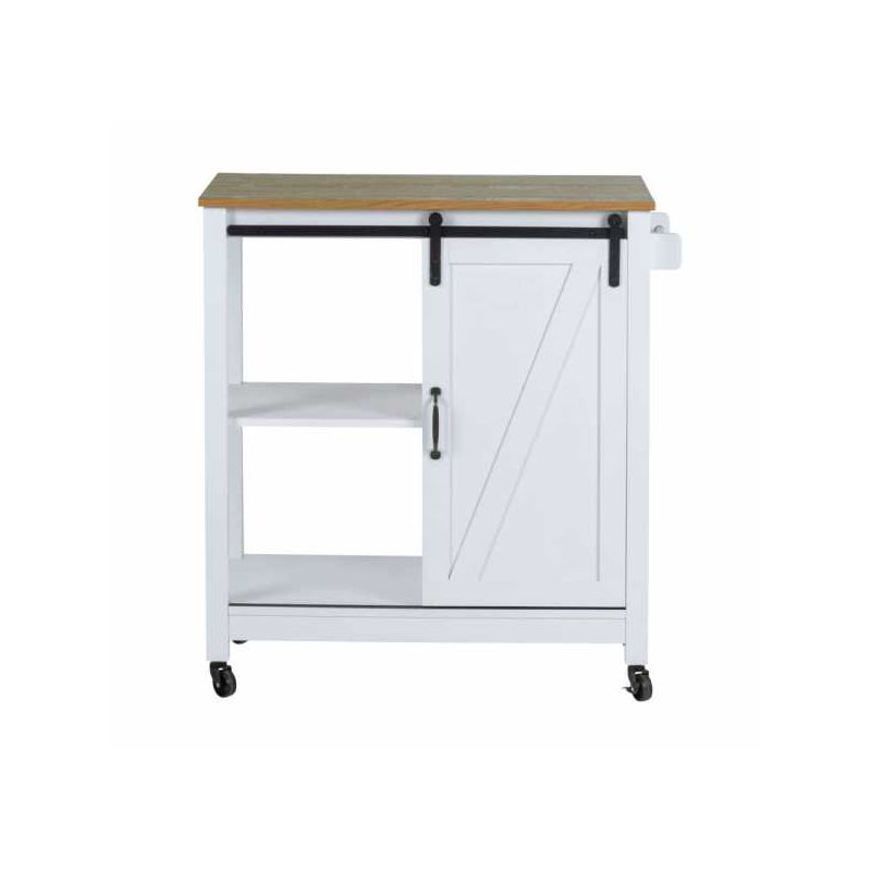 Mini bar alb cu 3 rafturi si usa, MDF si lemn, 80 x 88,5 x 40 cm, Wenko Country House 54130100 - 4