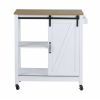 Mini bar alb cu 3 rafturi si usa, MDF si lemn, 80 x 88,5 x 40 cm, Wenko Country House 54130100 - 4