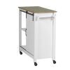 Mini bar alb cu 3 rafturi si usa, MDF si lemn, 80 x 88,5 x 40 cm, Wenko Country House 54130100 - 5