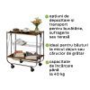 Mini bar pliabil cu roti transport, 2 rafturi, metal si MDF, 68 x 40,6 x 70 cm, Wenko Deluxe Walnut 713003100 - 4