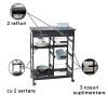 Mini bar, polite si sertare, negru, MDF, 67 x 86,5 x 35 cm Wenko Bon Appetit 54128100 - 3