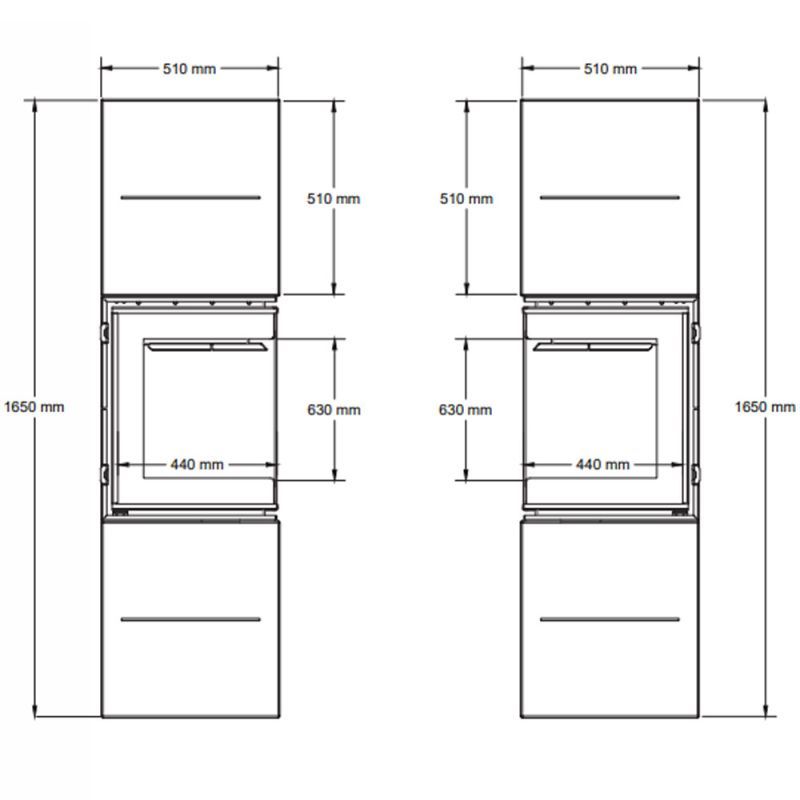 Semineu pe lemne 12Kw A-Caminetti Scandinavian Quattro 50BH - 6