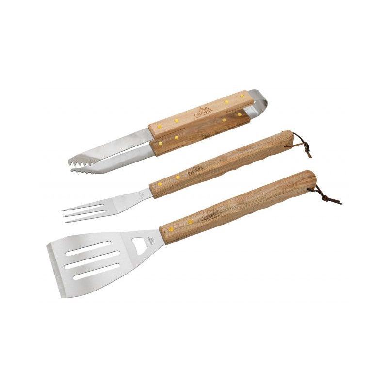 Set 3 ustensile pentru gratar cu manere de lemn Cattara TT13108 - 1 Set 3 ustensile pentru gratar cu manere de lemn Cattara TT13108 - 1