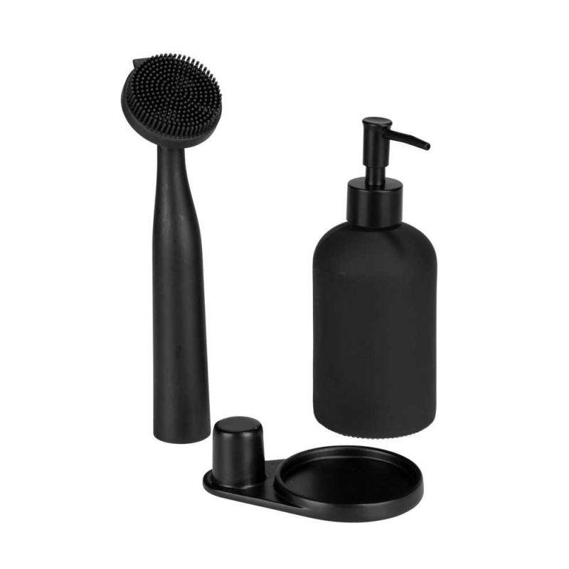 Set dispenser sapun lichid si perie pentru bucatarie Wenko Black Outdoor Kitchen Piedo 55077100 - 2